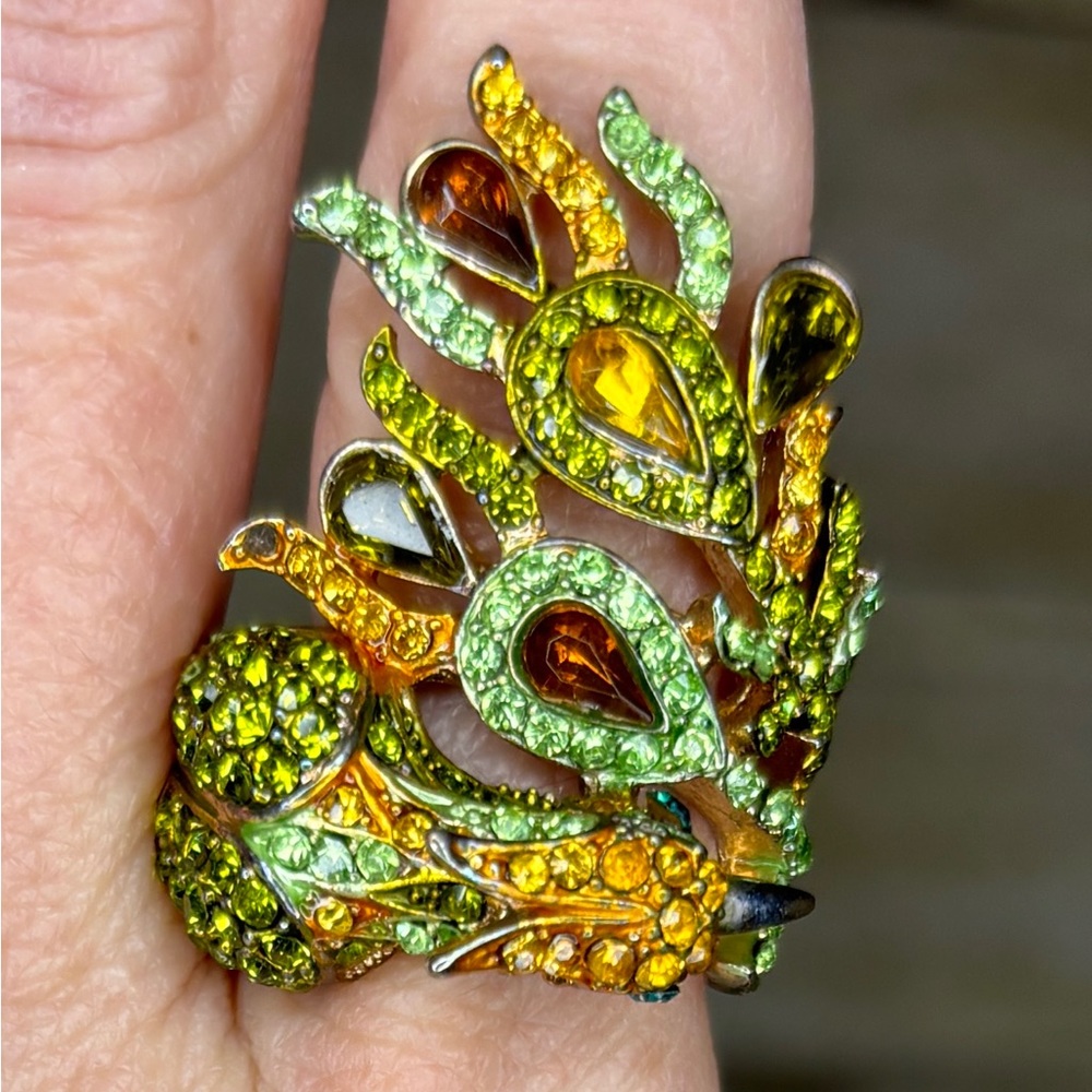 Fun Peacock Cocktail Ring